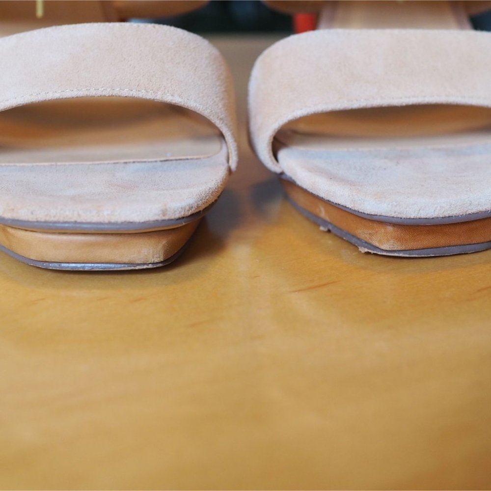 Dolce Vita Fanta Nude Suede Block Heel Sandals 8.5 - Picture 4 of 8